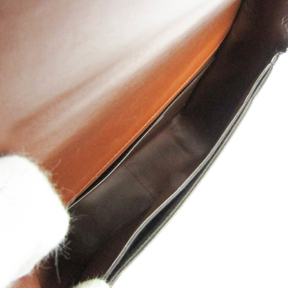 SAINT LAURENT Monogram Leather PVC Shoulder Bag in Dark Brown - Picture 3 of 14